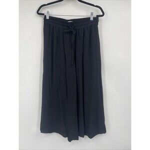 Aritzia Babaton Women's Size M Luiz Culotte Wide Leg Crop Pants Crepe Black
